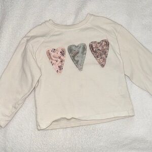 Zara Kids Long Sleeve Shirt with Heart Design - Cream